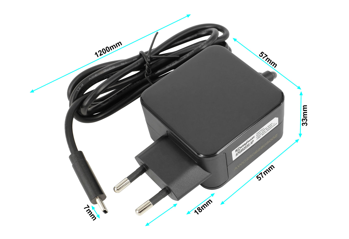 USB C 65W GaN Quick Charger, Compatible with Huawei MateBook, Lenovo Thinkpad, MacBook Pro/Air, Spectre, ASUS Chromebook, Acer, Dell, Google, Samsung, Xiaomi Type C Power Supply Adapter