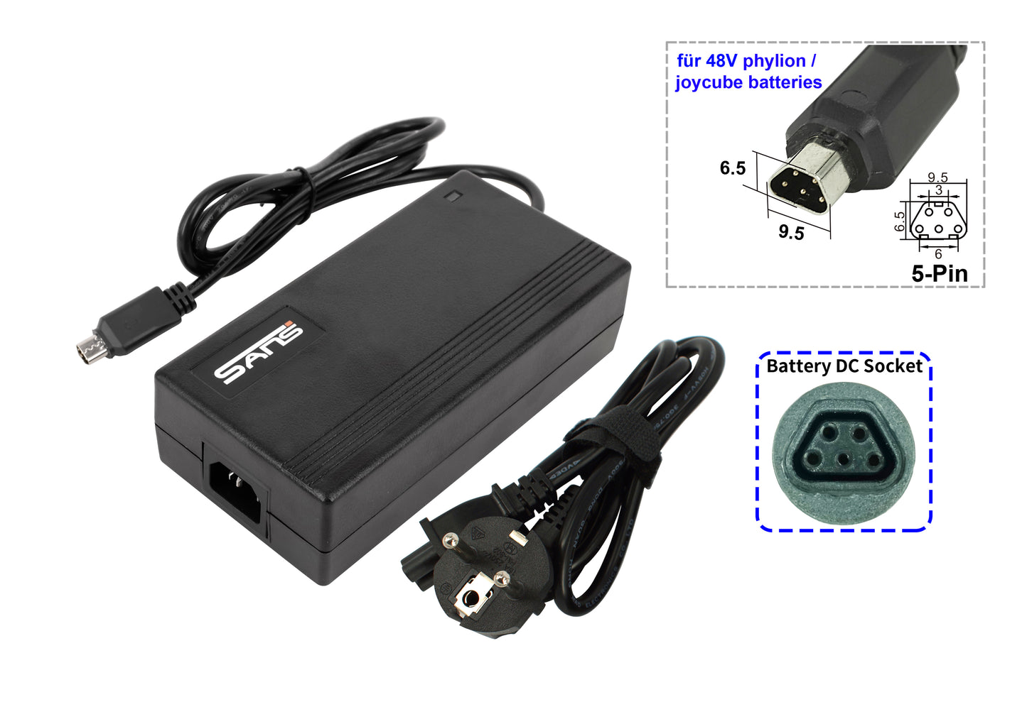 Powersmart Ladegerät für Phylion Akku Joycube SF-06S / RC1701 - 48V 2A