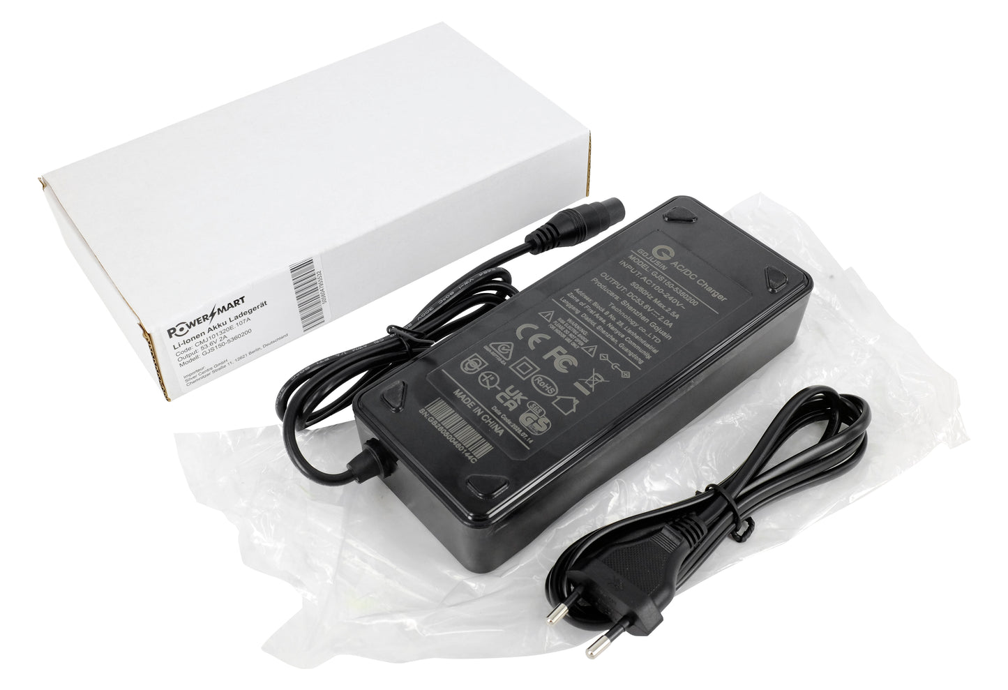 Chargeur de trottinette électrique 53,6 V 2 A | Xiaomi, Ninebot et Navee | Pour batterie 48 V