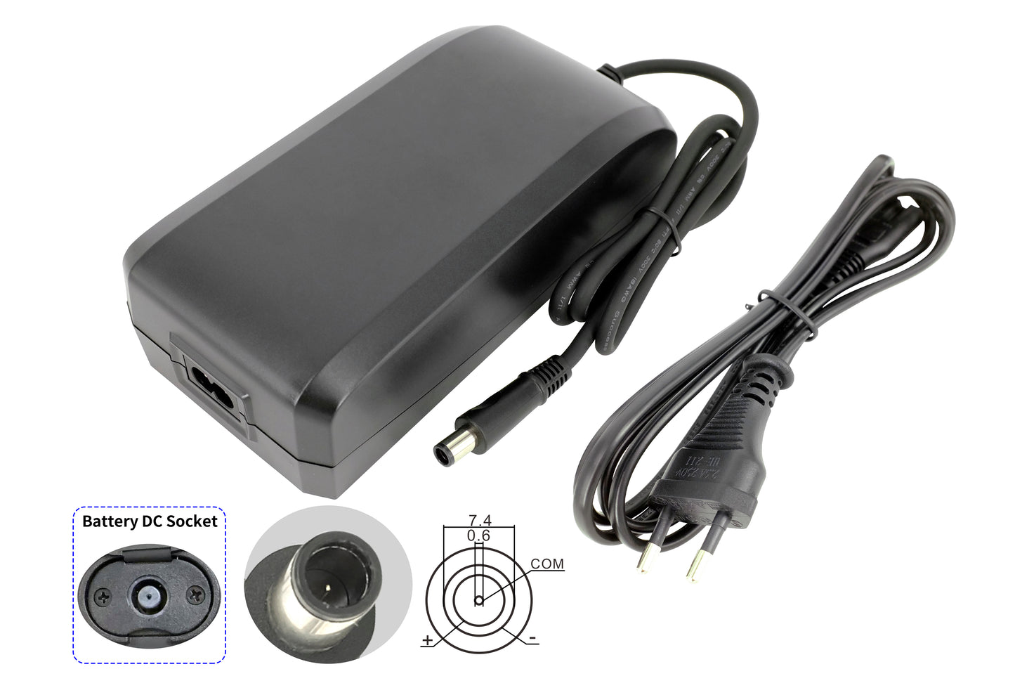 36 V (42 V) 4 A Charger model STC-8155LC suitable for batteries type ZZ131/ZZ234/ZZ234, with round plug (7.4/5 mm) for AEG SideClick batteries