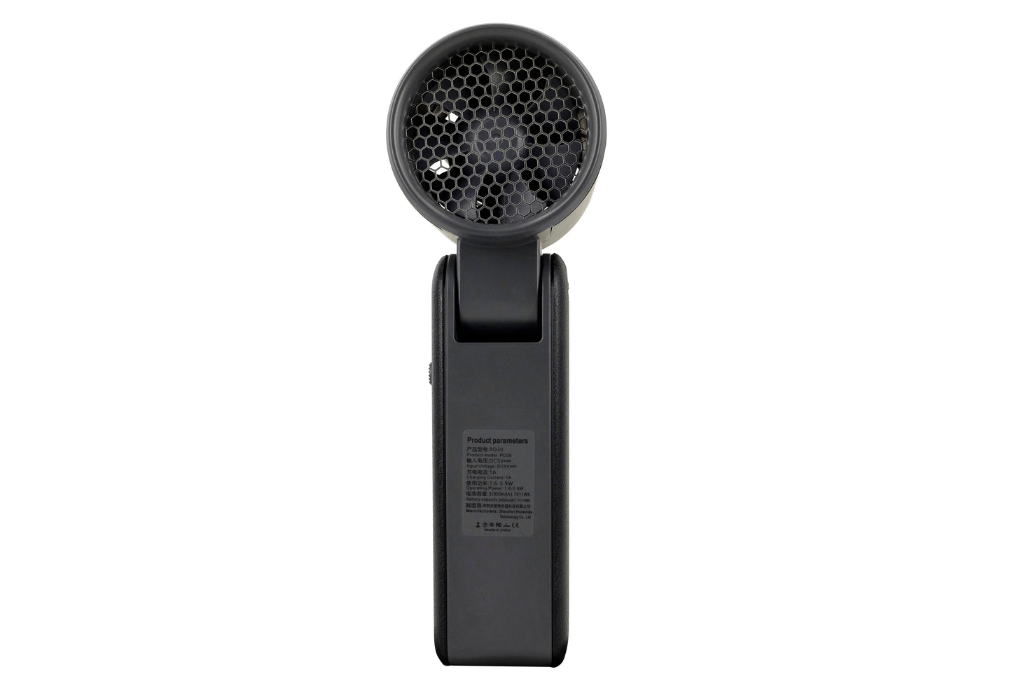 Ventilatore portatile pieghevole | Piastra di raffreddamento a ghiaccio e display intelligente a 100 velocità