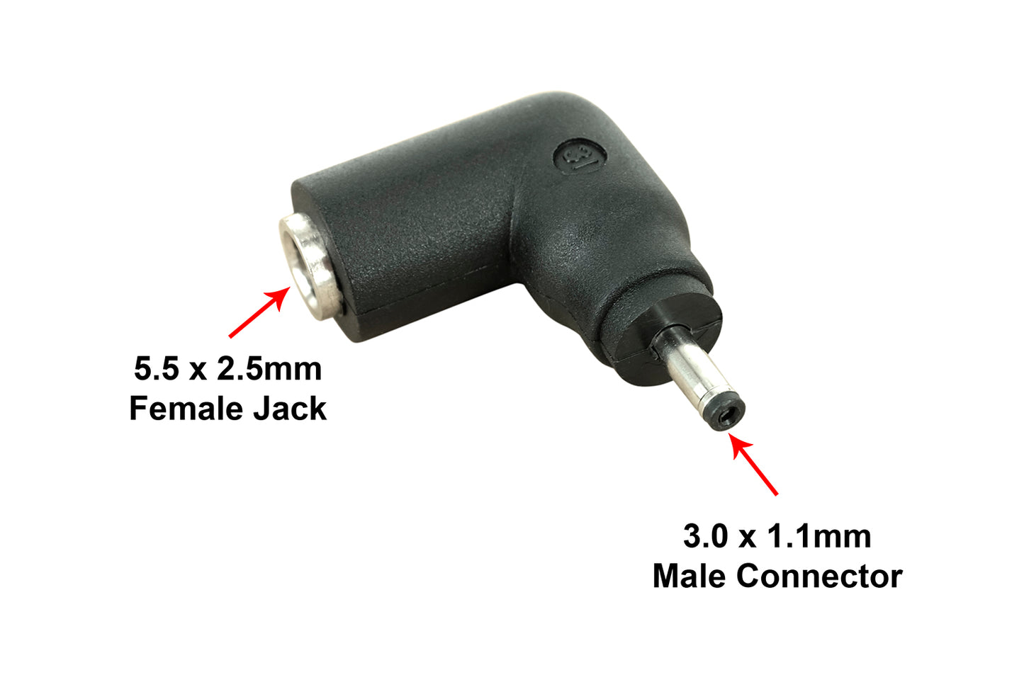 C31 DC Power Adapter Connector Tip: 5.5mm x 2.5mm Female Jack to 3.0mm x 1.1mm Male Plug