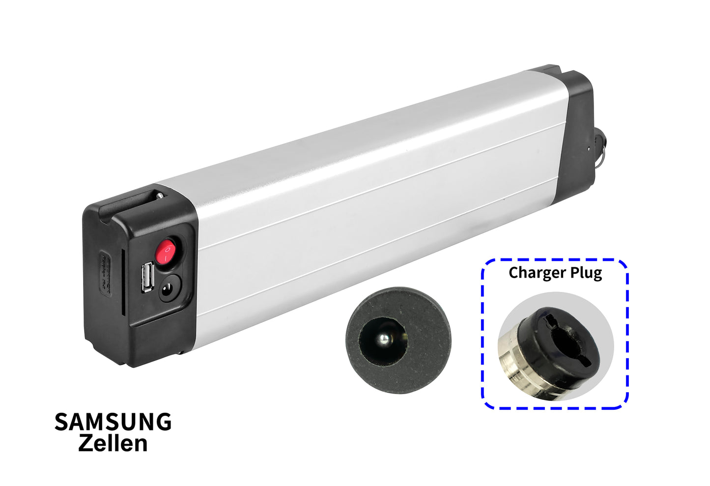Li-Ion 36V - 10,5Ah/378Wh elektrische fietsaccu, vervanging voor F.lli Schiano Unisex Adult E-Sky E-Bike