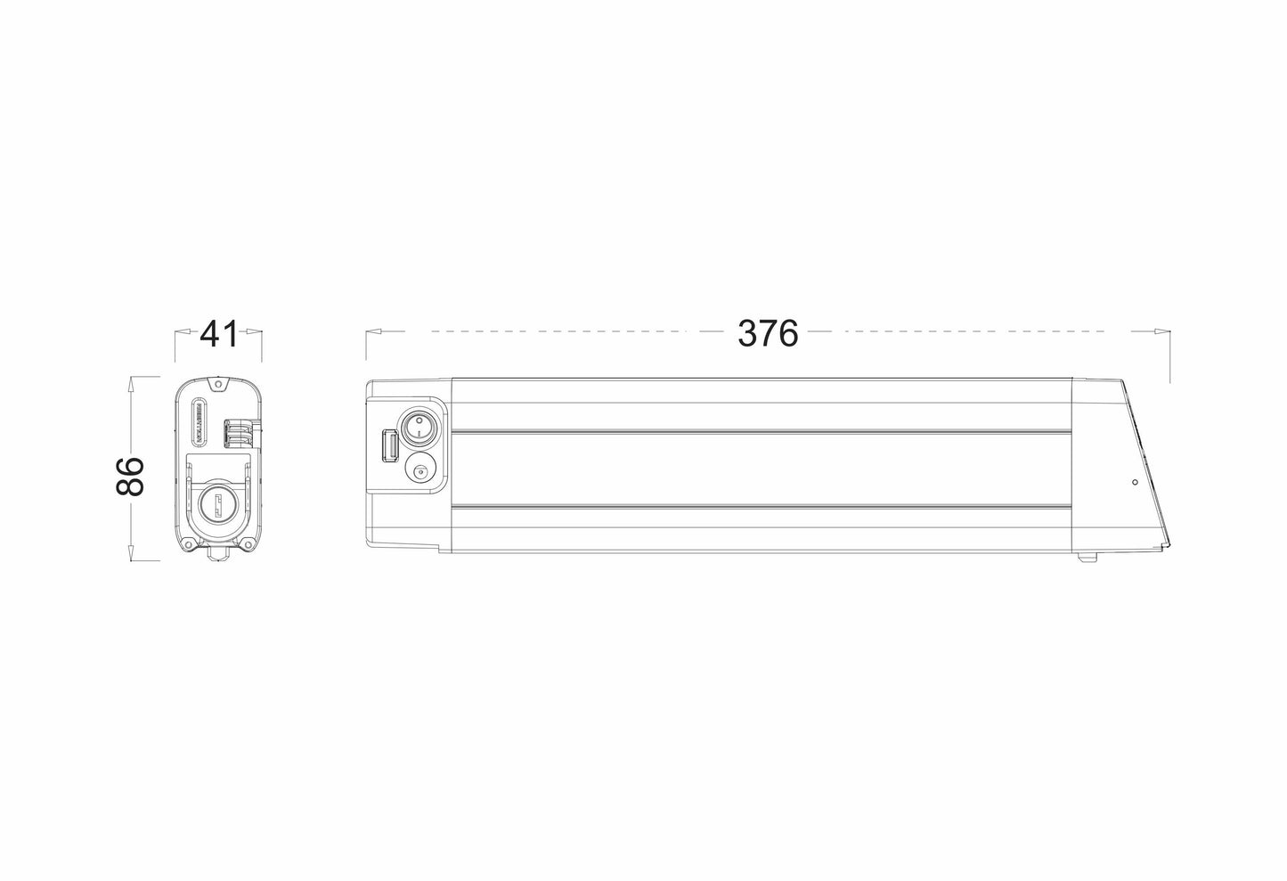 36V 10.5Ah/378Wh Li-Ion eBike Battery, Replacement for Telefunken Compact F820, Kompakt F820