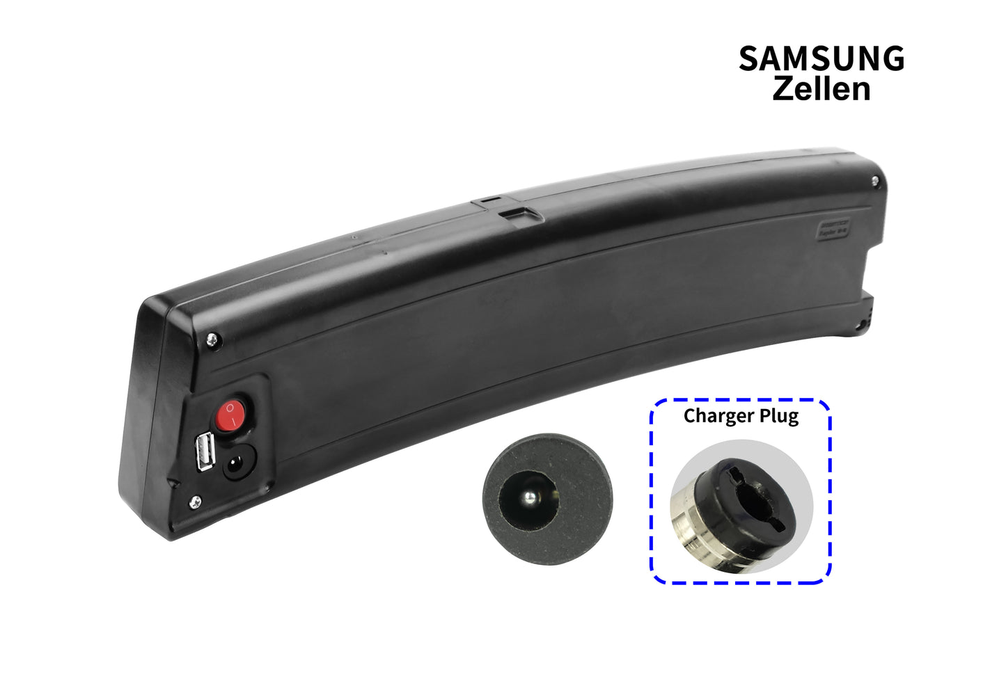 2-poliger Entladeanschluss, Elektrofahrradakku Li-Ion 36 V – 10,5 Ah/378 Wh, Ersatz für Chrisson E-Faltrad EF1 EF2 EF3
