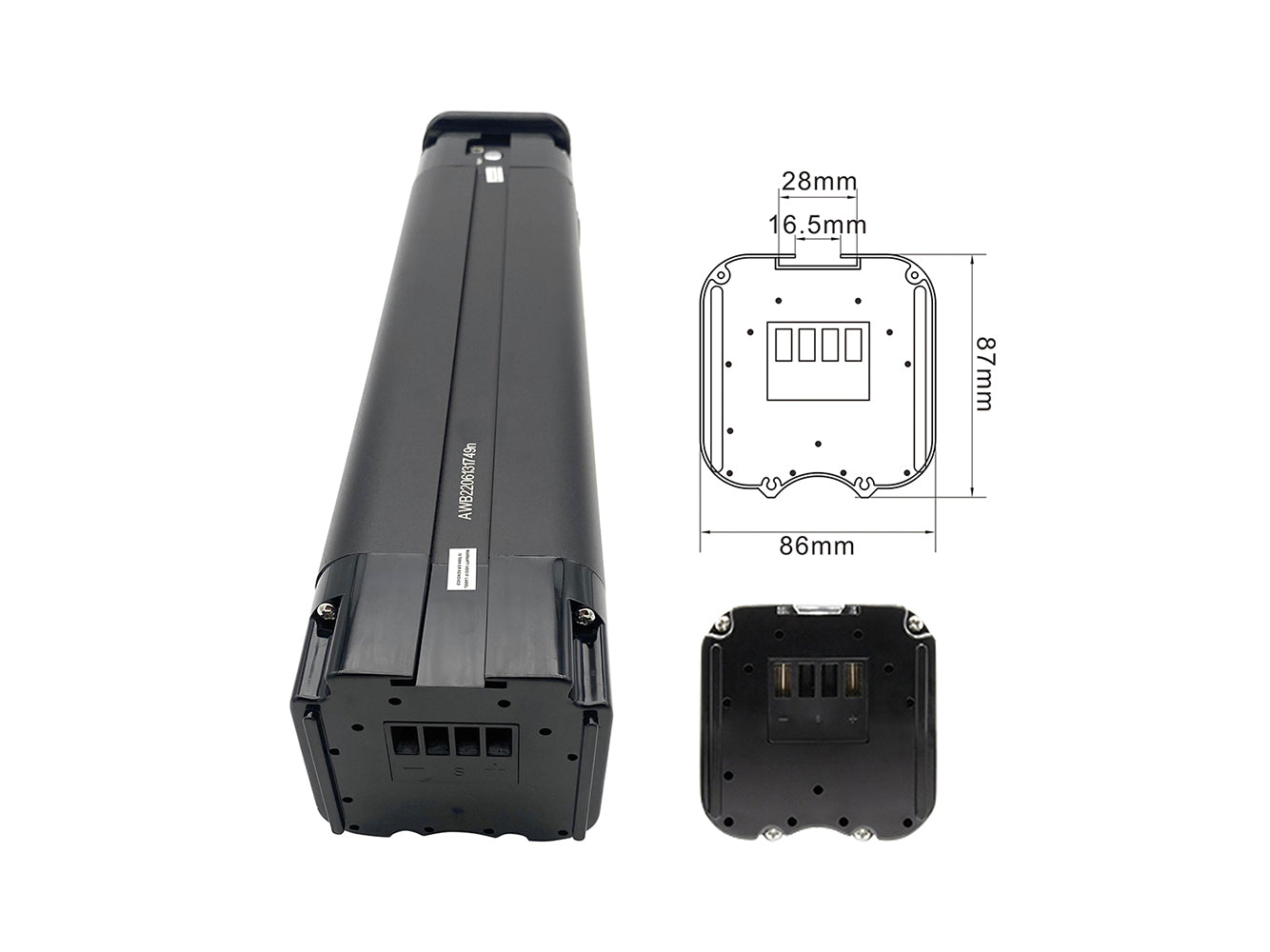Handy Carry Electric Bike Battery Li-Ion 36V 13.4Ah/482.4Wh - 38cm Version, Replacement for Dynabike E-City RT