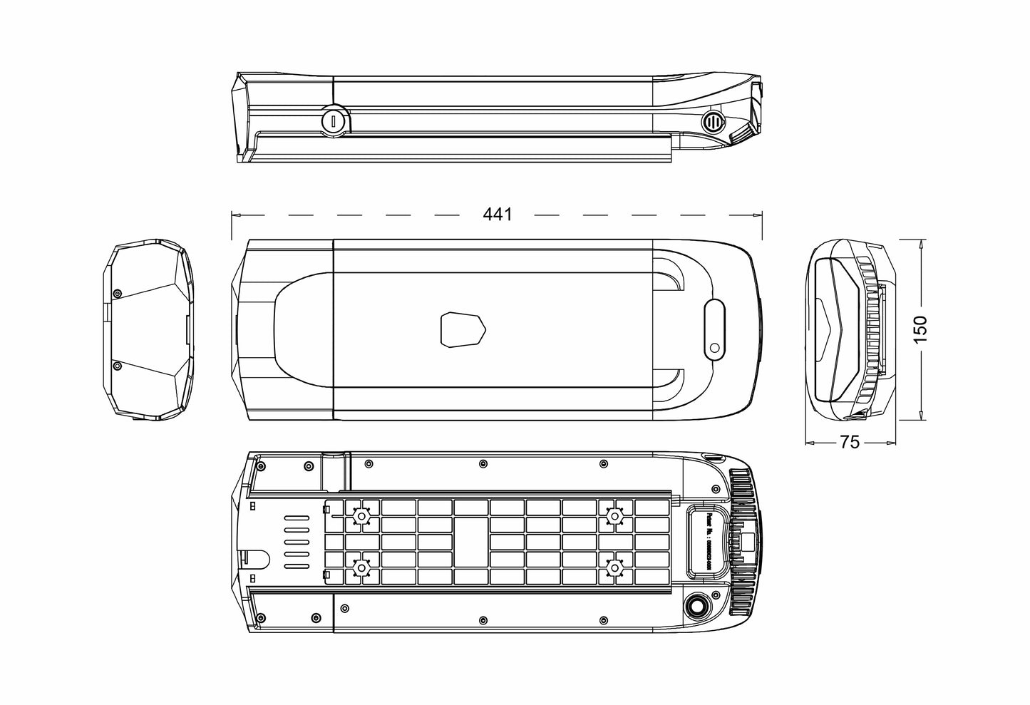 PowerSmar Luggage Rack Battery 36 13Ah/468Wh, Replacement for Fischer SF 03 Bicycle Battery Model etc.
