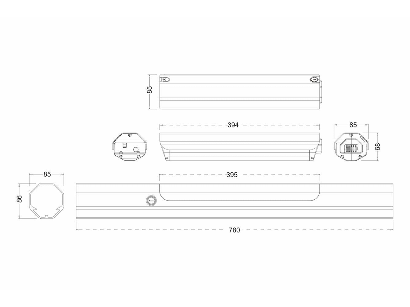 36V 16Ah/576Wh Battery for Apache Matto MX-I (2019), Crussis e-Cross 7.7, 7.7-S, 8.7-S, 9.7-S