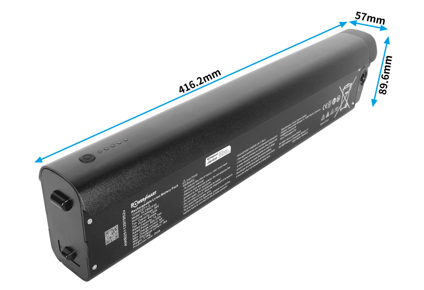 Qwic Premium I E-Bike-Ersatzakku | 36 V 15 Ah (540 Wh) | Passend für MN7 & MD9 | Samsung-Zellen