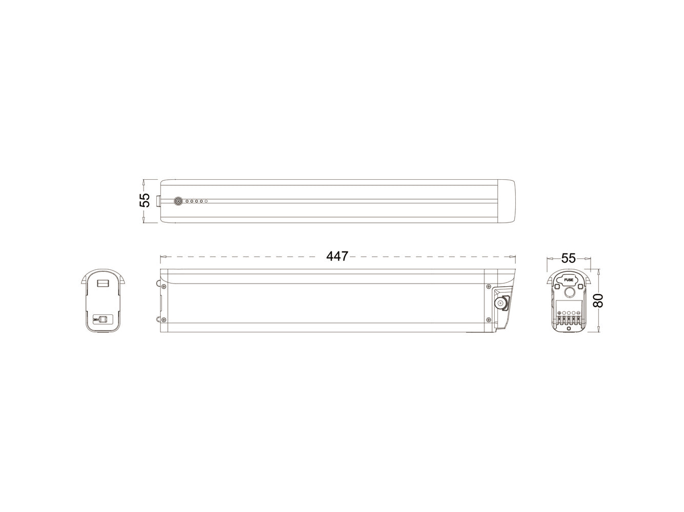 36V 14,0Ah/504Wh Akku für Crussis, Saxonette und viele andere
