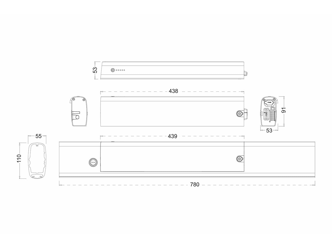 48V 10,5Ah / 504 Wh accu voor Fuell Fluid