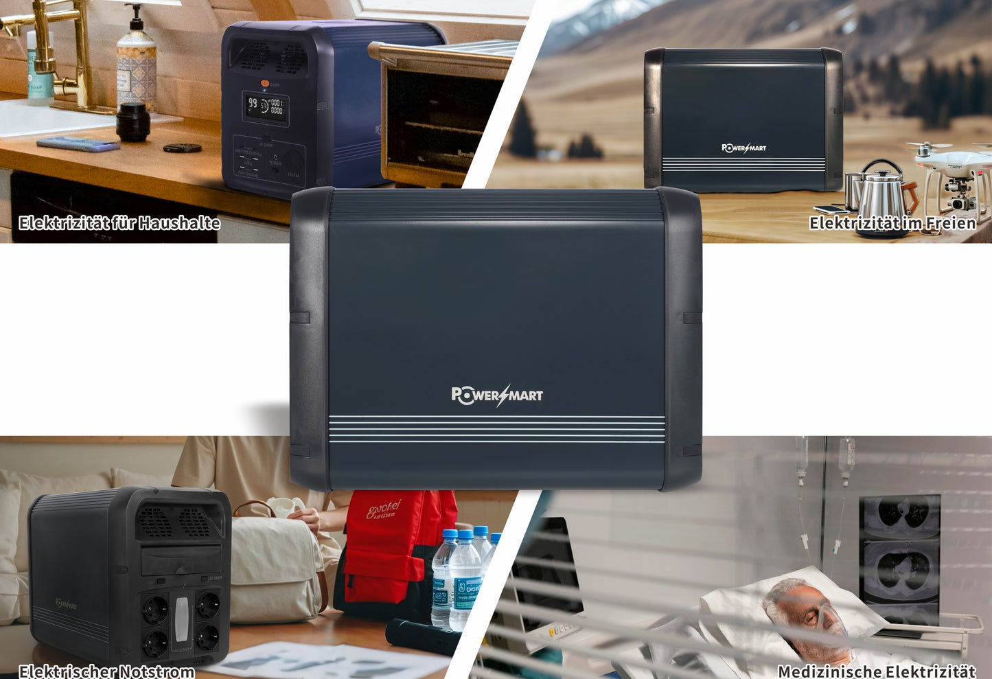 Draagbaar energiestation 2160 Wh, LiFePO4, 2200 W (4400 W piek) 2160 Wh zonnegenerator, noodstroom voor thuis, kamperen in de buitenlucht en camperreizen, off-grid stroom, bediening via slimme app, 100% opgeladen in 2 uur met ultrasnelle modus