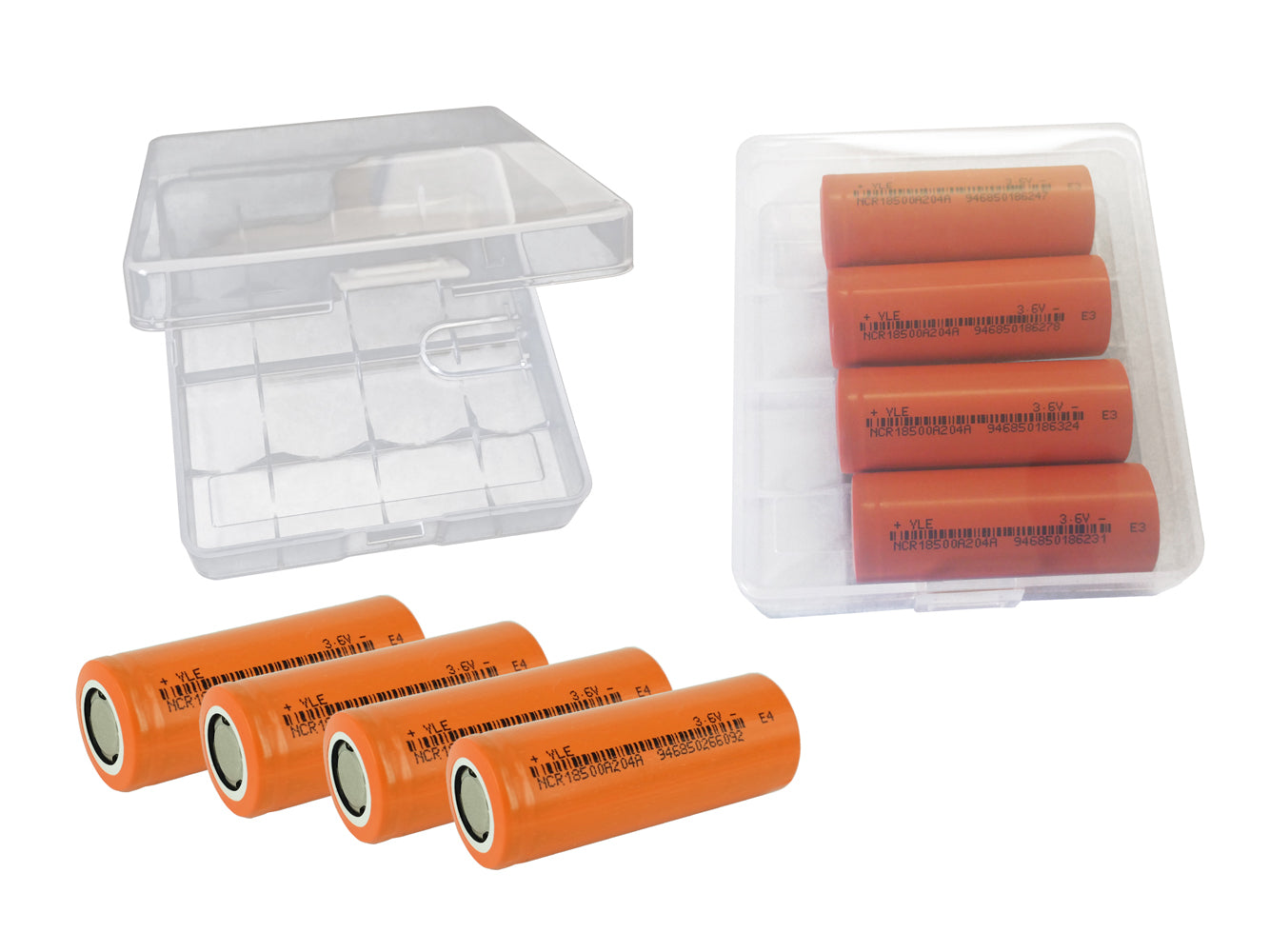 4x 18500 3,6 V 2040 mAh wiederaufladbare Batteriezellen