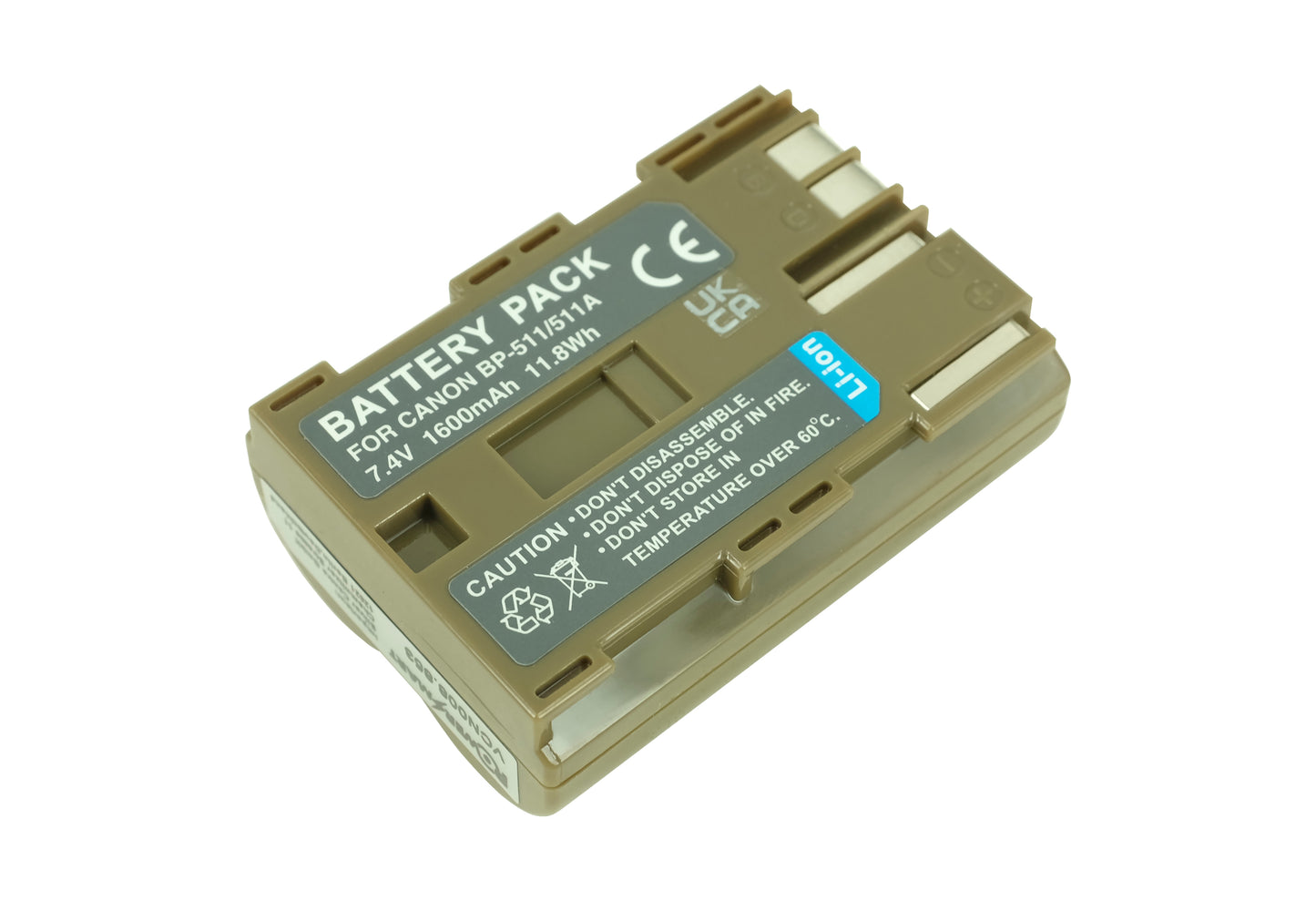 7.4V 1600mAh Li-ion Camcorder Battery for Canon BP-511 BP-511A MV300 MV600 ZR60 Optura