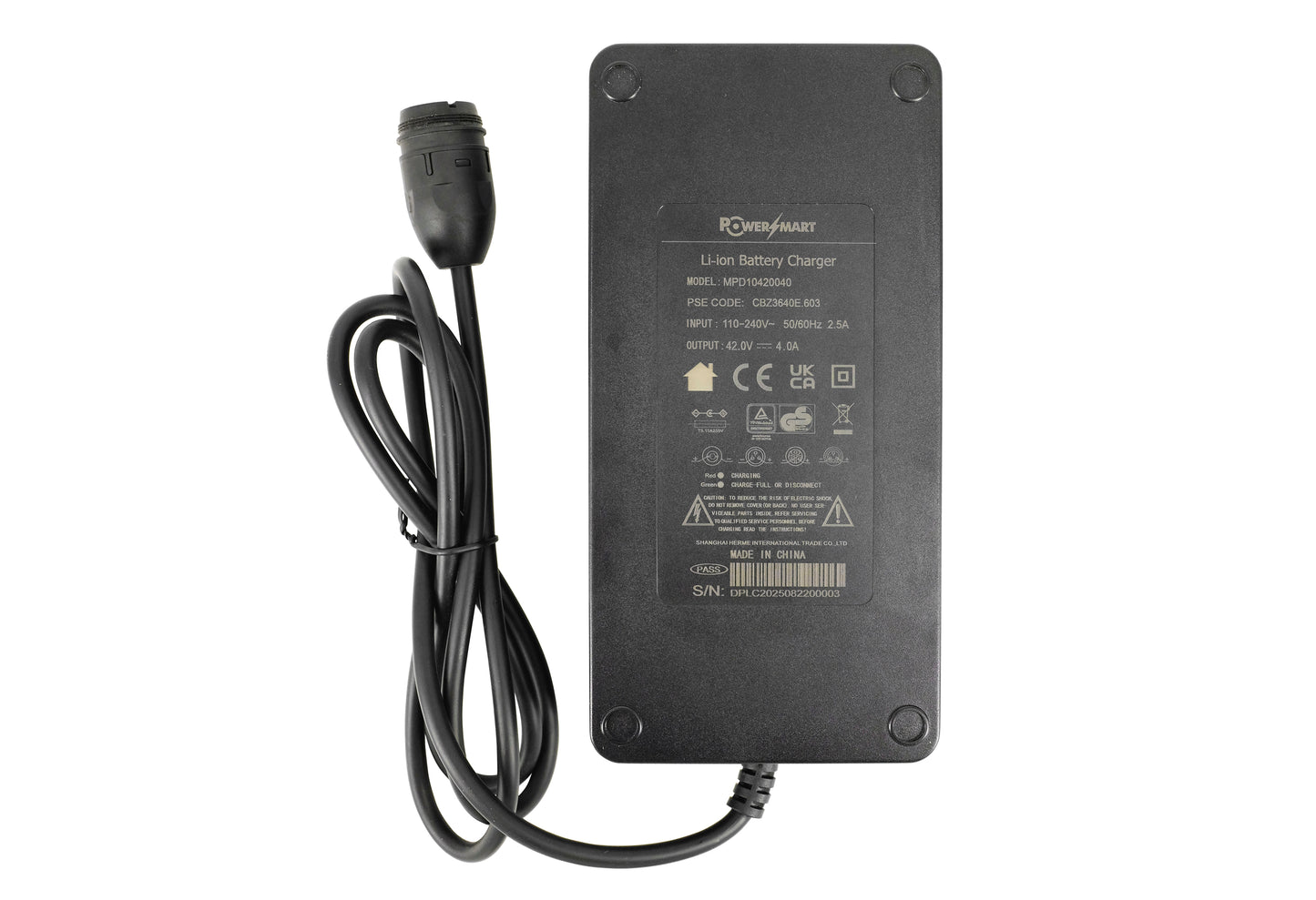 42V 4A Fast Charger for 36V BMZ / Rotwild / Impulse Batteries | Rosenberger Magnetic Plug