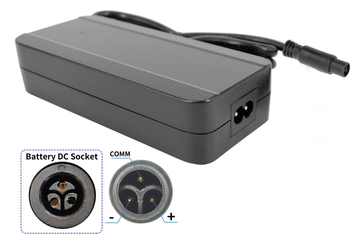 Caricabatterie intelligente 42V 2A per batteria di bici elettrica da 36V | Connettore a 3 pin (compatibile con Greenway YJ145)