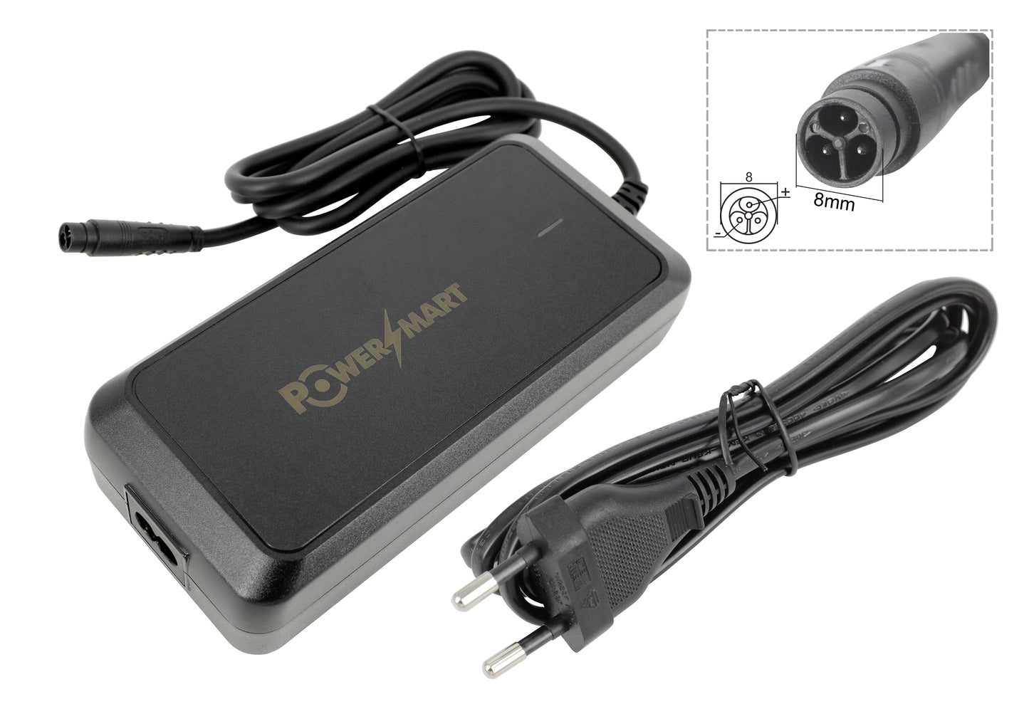 42V 4A | Feu Vert E-Rox, Carrera Impel & 36V Hyena E-Bike Oplader | IMP 3-pins (8mm)