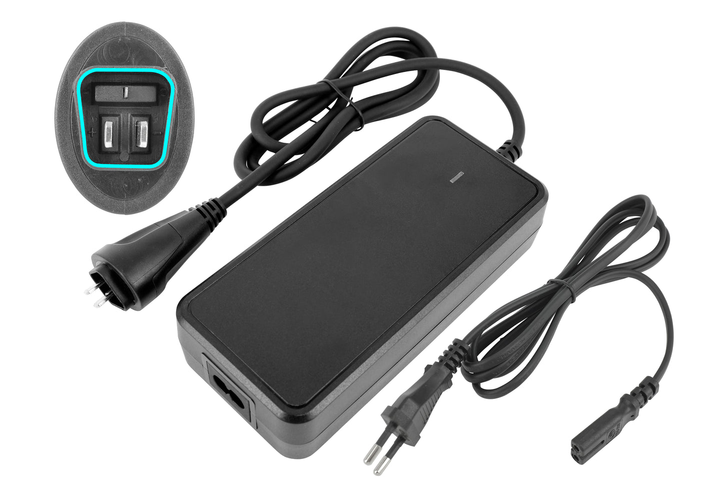 42V 2A Charger for 36V Phylion & Joycube Batteries | 3-Pin Oval Plug (No Notch)