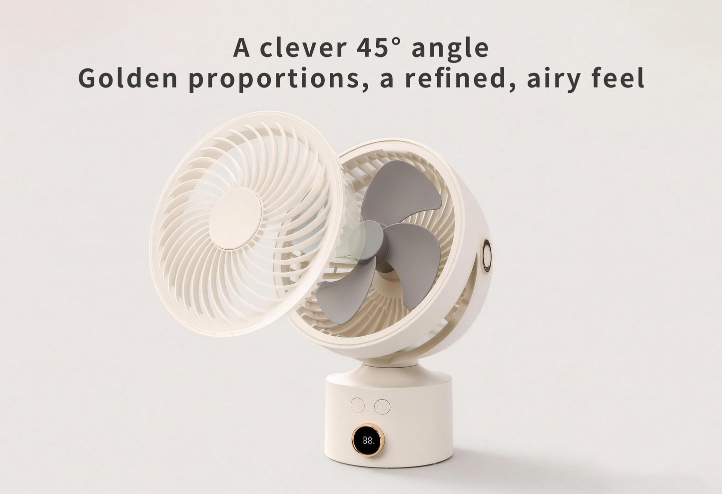 Bezdrátový 3D stolní ventilátor s cirkulací vzduchu | Aromaterapie, chytrý displej a osobní chlazení