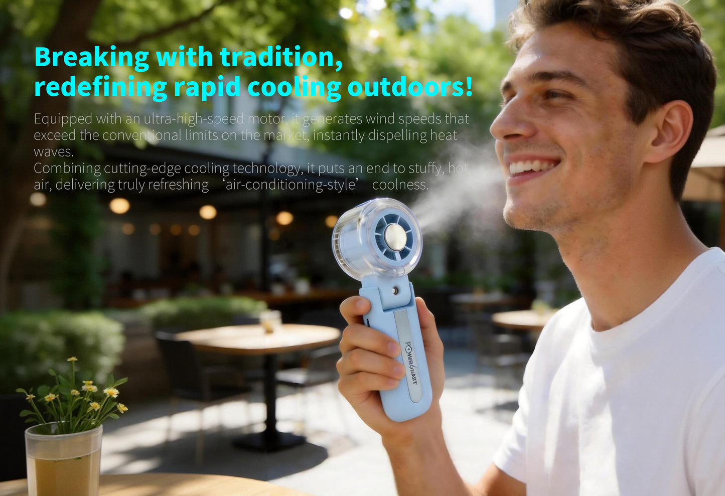 Ultimate 3-in-1 Handheld Cooling Fan | Turbo, Mist & Semiconductor Plate
