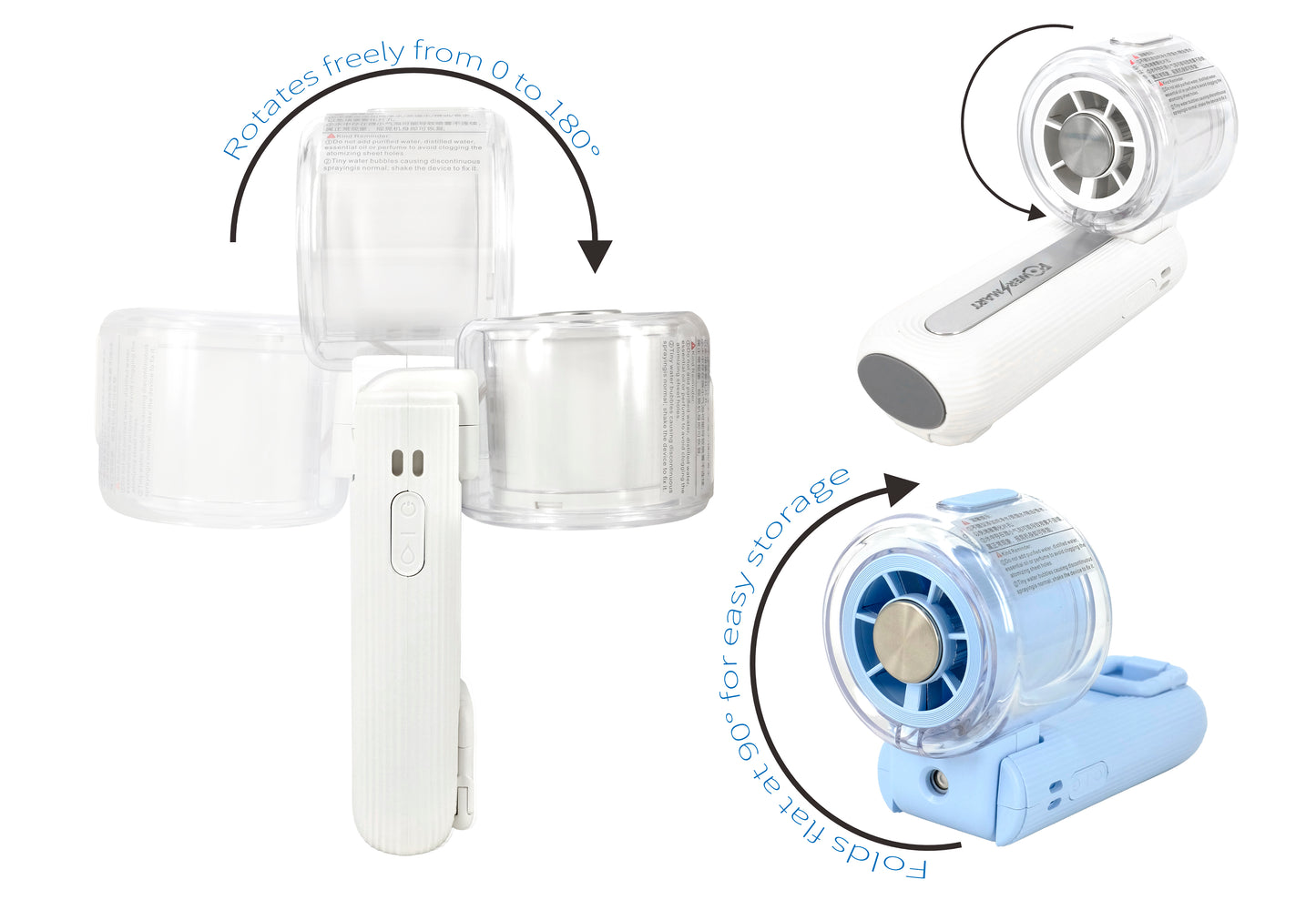 Ultimate 3-in-1 Handheld Cooling Fan | Turbo, Mist & Semiconductor Plate