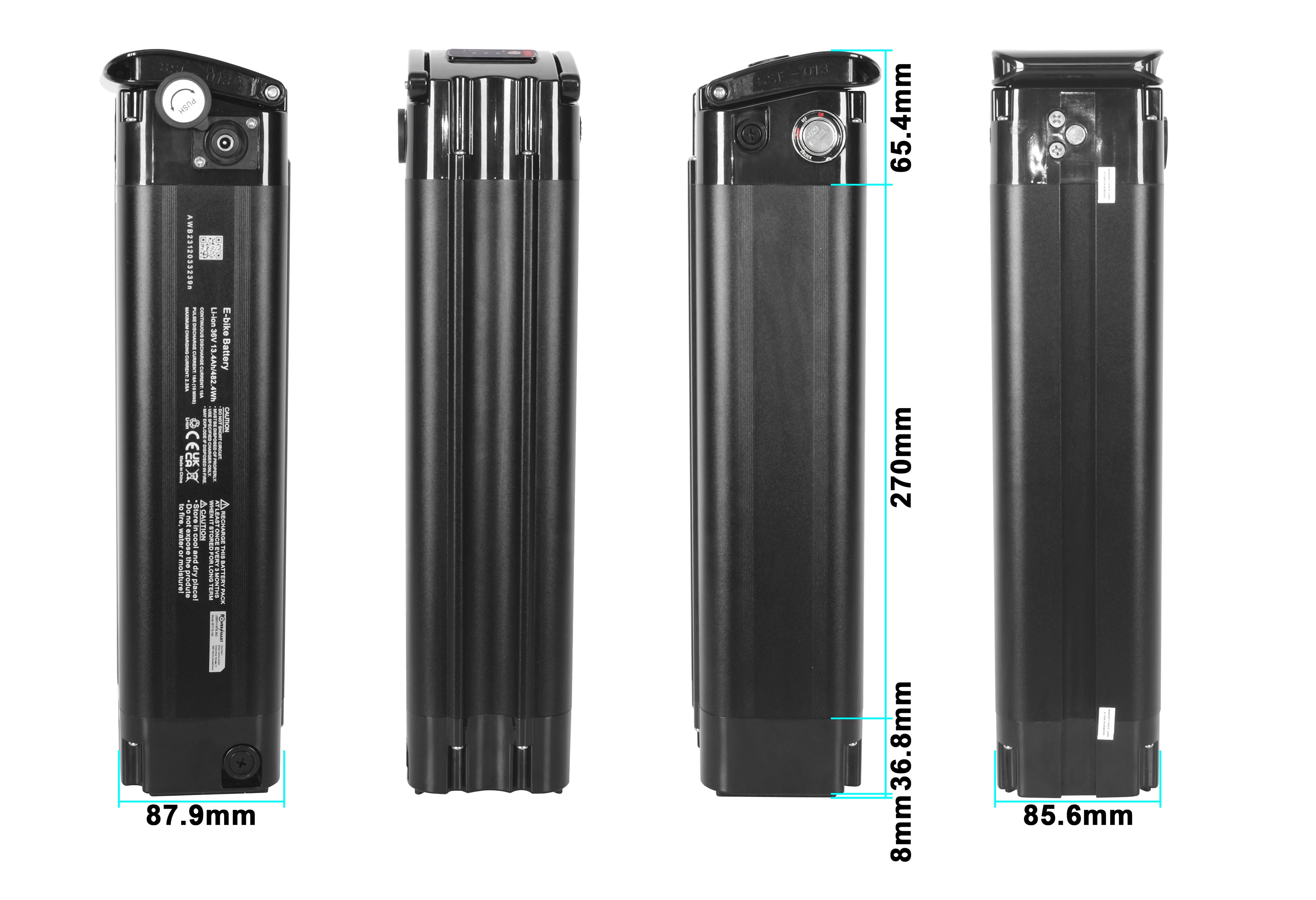 dynabike e-city rt elektrofahrrad Handy Carry Electric Bike Battery Li-Ion 36V 13.4Ah/482.4Wh
