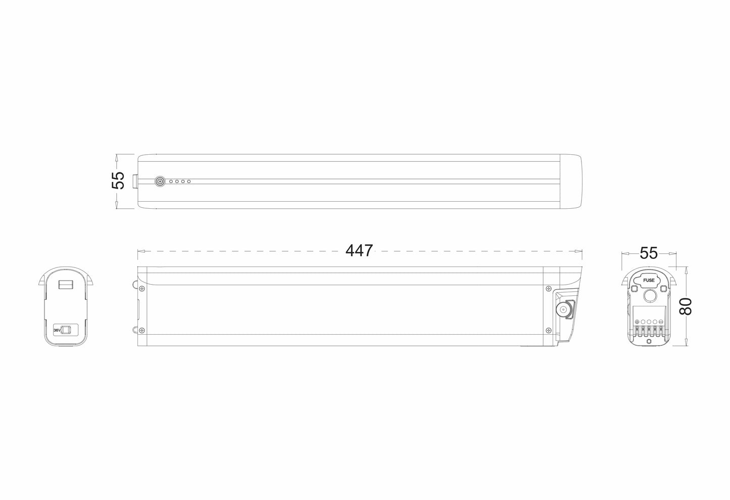 Elektrofahrradakku Li-Ion 36V - 14Ah/504Wh, Ersatz für Devron 28426 Elektrofahrrad mit Bafang Frontmotor