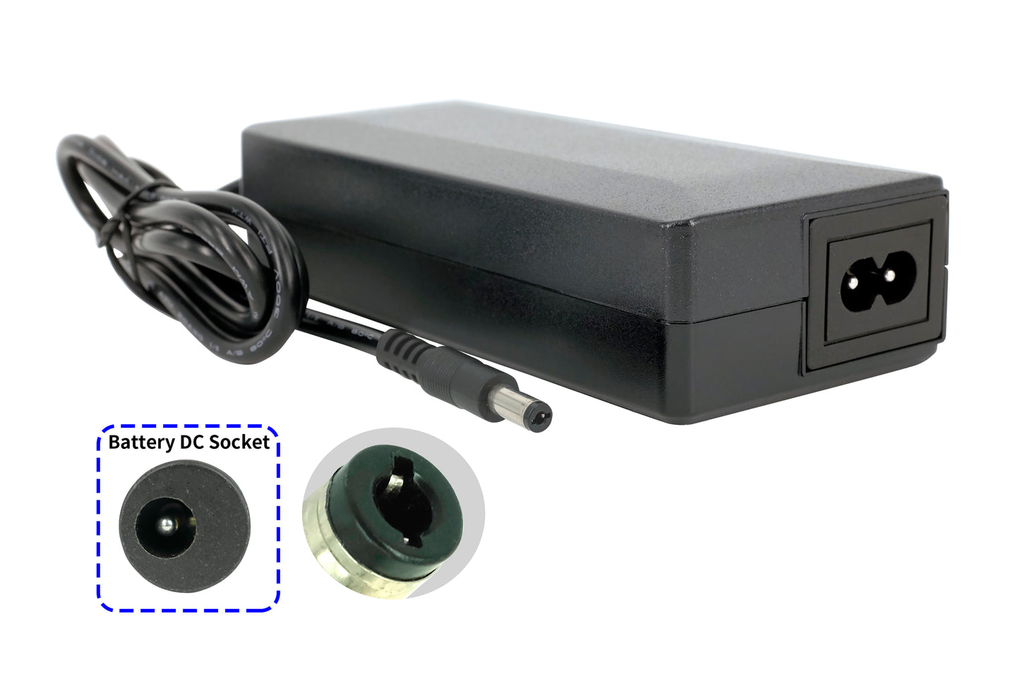 42 V 36 V 2 A AC-Netzteil-Ladegerät für Elektroroller/E-Bikes/selbstbalancierende Roller, 5,5 x 2,5 mm DC-Buchse