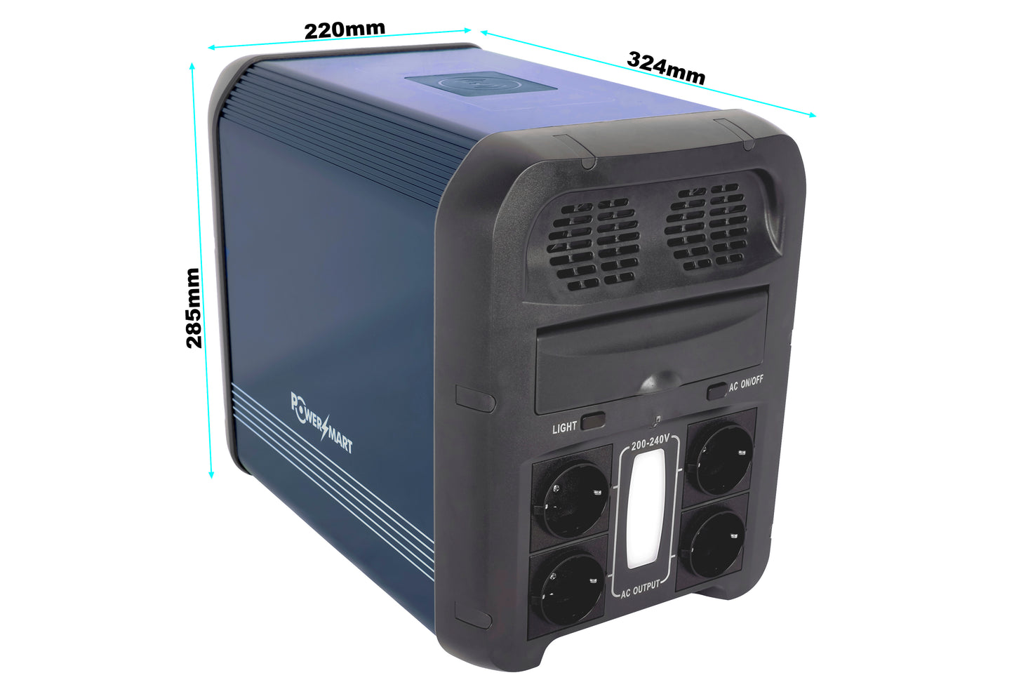 1200W Portable Power Station with 1152Wh LiFePO4, for Camping Outdoor, with UPS Function, Solar Generator Emergency Power