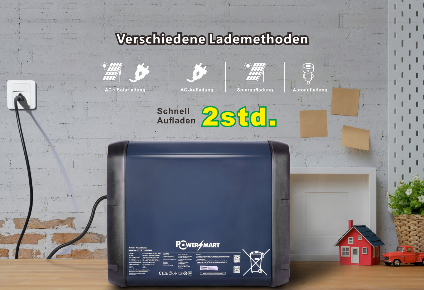 1200W Portable Power Station with 1152Wh LiFePO4, for Camping Outdoor, with UPS Function, Solar Generator Emergency Power