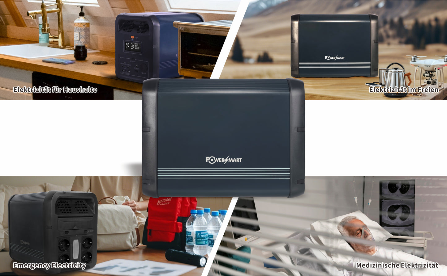 PowerSmart 2200W Portable Power Station 2160Wh | LiFePO4-Akku | Ultraschnelle Ladung